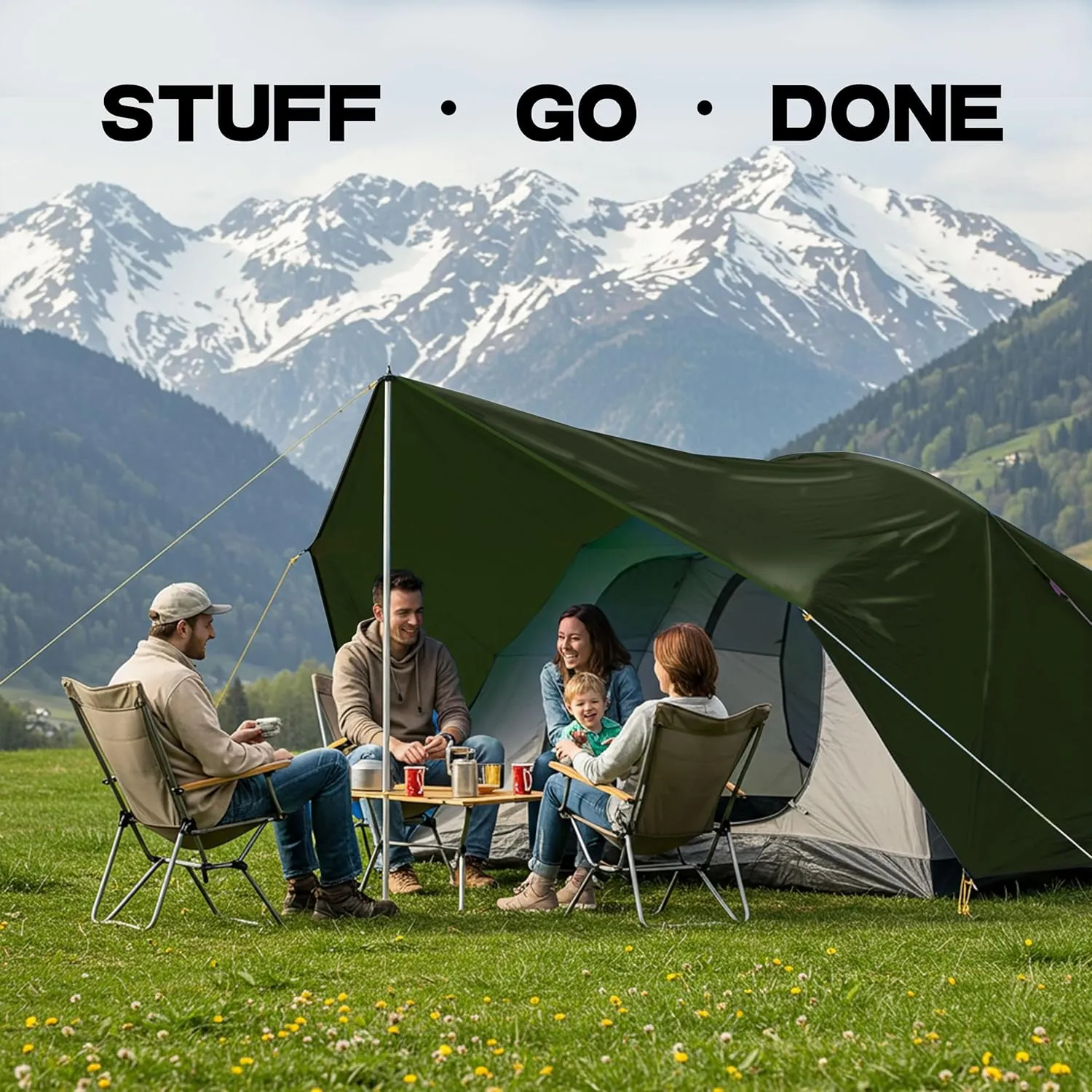 Heavy Duty Tarp 16' x 24' 9-mil Waterproof Poly Reinforced Tarp Cover Tent Shelter Camping Tarpaulin with Grommets Forest Green