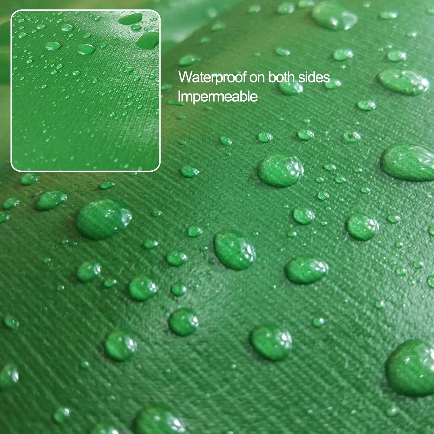 Heavy Duty Tarpaulin Waterproof Cover Tarps Tent Sheet Green PVC Canopy Tent, for Camping Caravan Boat Car Picnic Outdoor Furniture Protective Covers (Size : 1x1m)