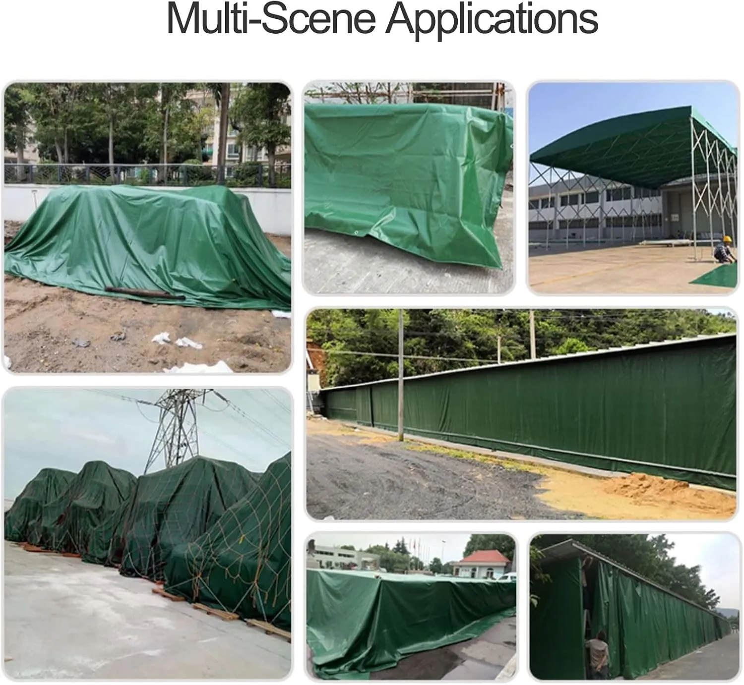 Heavy Duty Tarpaulin Waterproof Cover Tarps Tent Sheet Green PVC Canopy Tent, for Camping Caravan Boat Car Picnic Outdoor Furniture Protective Covers (Size : 1x1m)