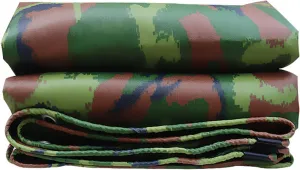 Heavy Duty Tarps Double-Sided Waterproof Camouflage 39.4x49.2ft, 15 mil Multi Purpose Tarpaulin with Eyelets, Canvas Tarpaulins Sheet Anti-Scratch Windproof, Weatherproof, for All Weather