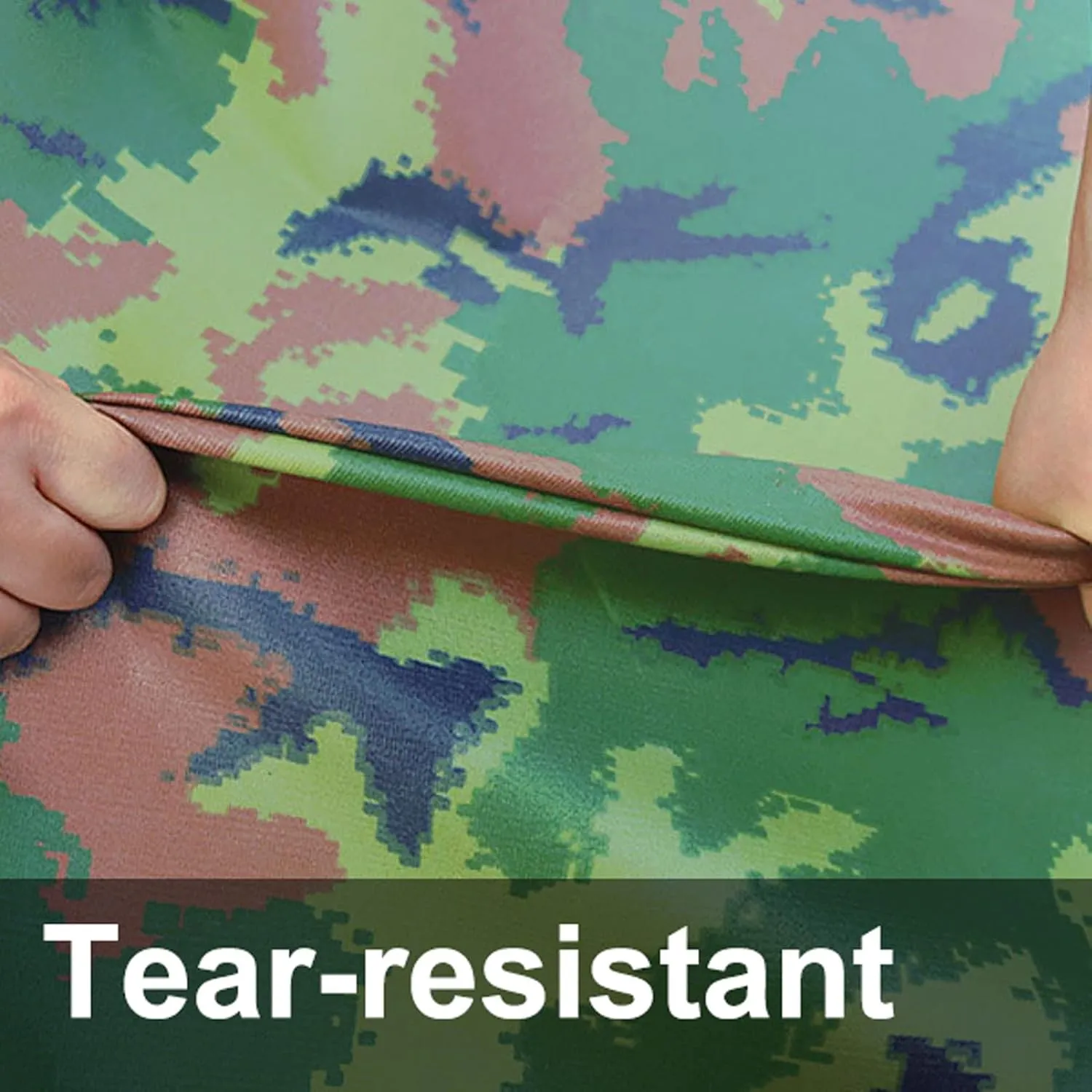 Heavy Duty Tarps Double-Sided Waterproof Camouflage 39.4x49.2ft, 15 mil Multi Purpose Tarpaulin with Eyelets, Canvas Tarpaulins Sheet Anti-Scratch Windproof, Weatherproof, for All Weather