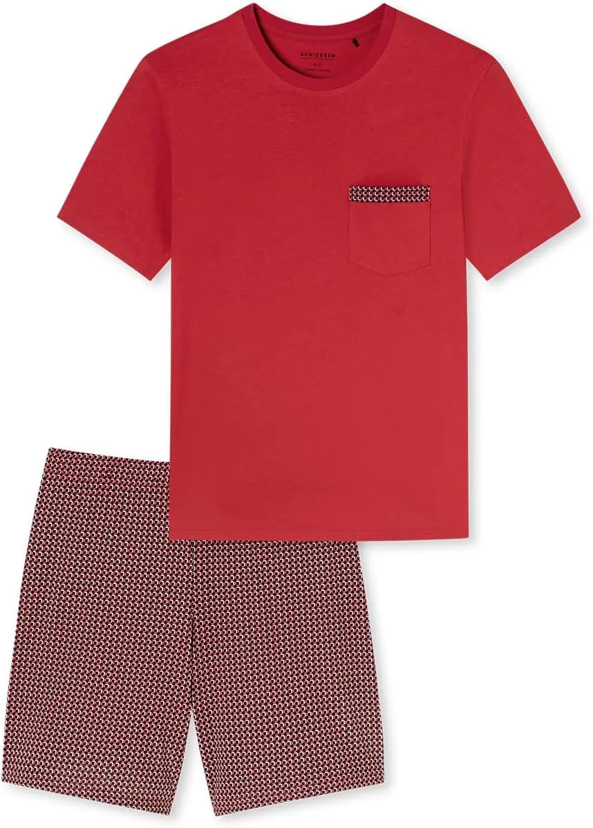 Herren Schlafanzug Kurz Rundhals-Comfort Nightwear Men's Pijama Set