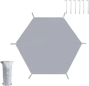 Hexagon Picnic Tent Pad with Ground Nails, Essential for Outdoor Adventures (240 * 210cm)
