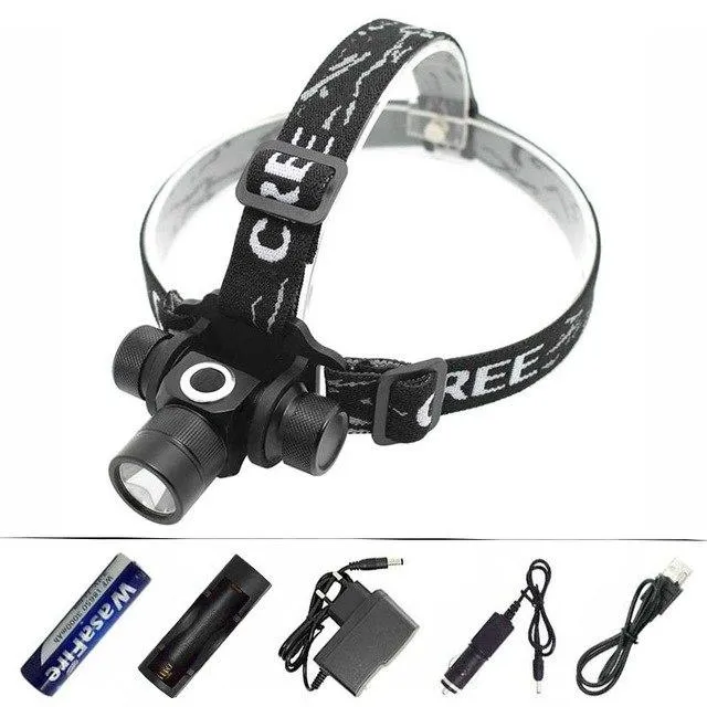 High Lumens Headlight Headlamp XM-L2 LED Lamp Flashlight Light L2 Headlamp 2 Modes Led Torch  AC/Car/USB Charger  18650 Battery
