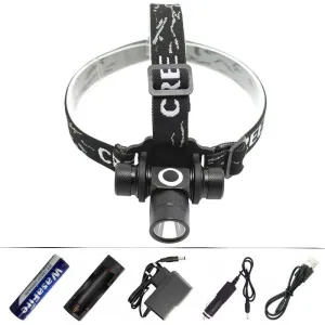 High Lumens Headlight Headlamp XM-L2 LED Lamp Flashlight Light L2 Headlamp 2 Modes Led Torch  AC/Car/USB Charger  18650 Battery