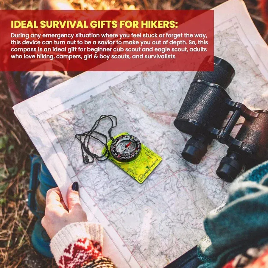 Hiking Backpack Directional Compass Outdoor Waterproof Professional Camping Compass Best Survival Gift For Map Reading