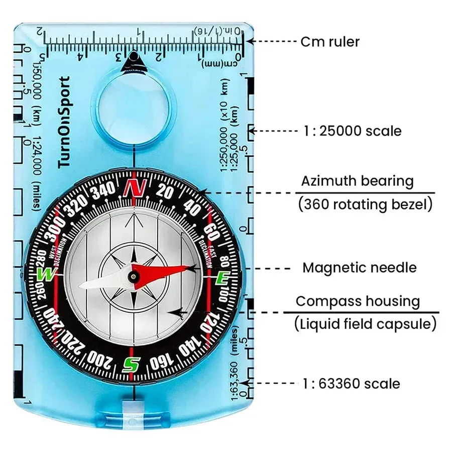 Hiking Backpack Directional Compass Outdoor Waterproof Professional Camping Compass Best Survival Gift For Map Reading