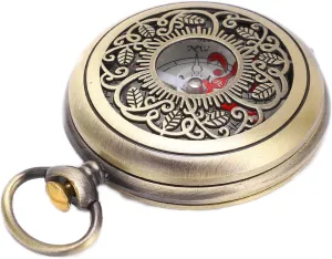 Hiking Compass, Portable Brass Compass for Navigation Survival 360° Scale, Shockproof Water Proof Case, Gifts for Kids Exploring Nature, Camping, Hunting