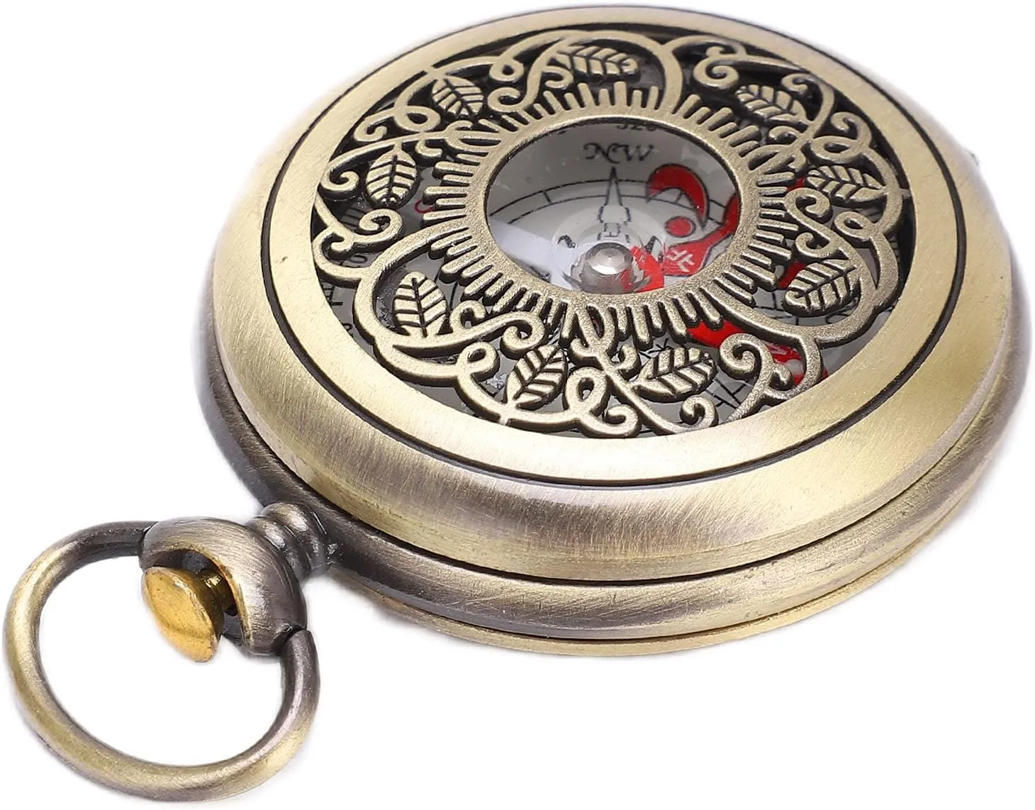 Hiking Compass, Portable Brass Compass for Navigation Survival 360° Scale, Shockproof Water Proof Case, Gifts for Kids Exploring Nature, Camping, Hunting