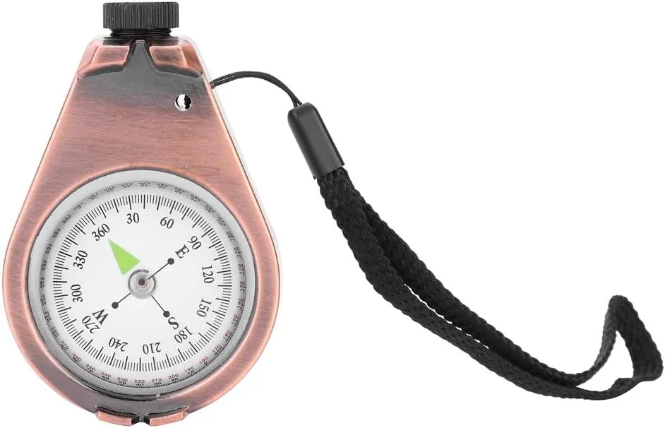 Hiking Compass Portable Mini Compass with Strap Outdoor Survival Vintage Compass Navigation Small Compass Waterproof Lightweight