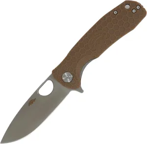 Honey Badger Large Pocket Knife EDC Drop Point Folding Utility Knife 3.6" Steel Blade Reversible Pocket Clip - (3.8oz) Drop Point Large Tan D2 HB1010
