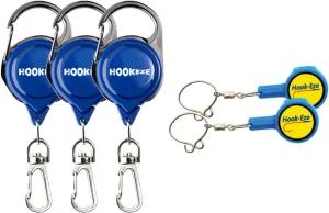 Hook-Eze Fishing Knot Tying Tool and Zinger Retractor Combo | Stocking Stuffers Gifts for Men, Fishing Gear and Equipment for Nippers, Forceps, Fly Float Ant, Belt Loops & Backpack