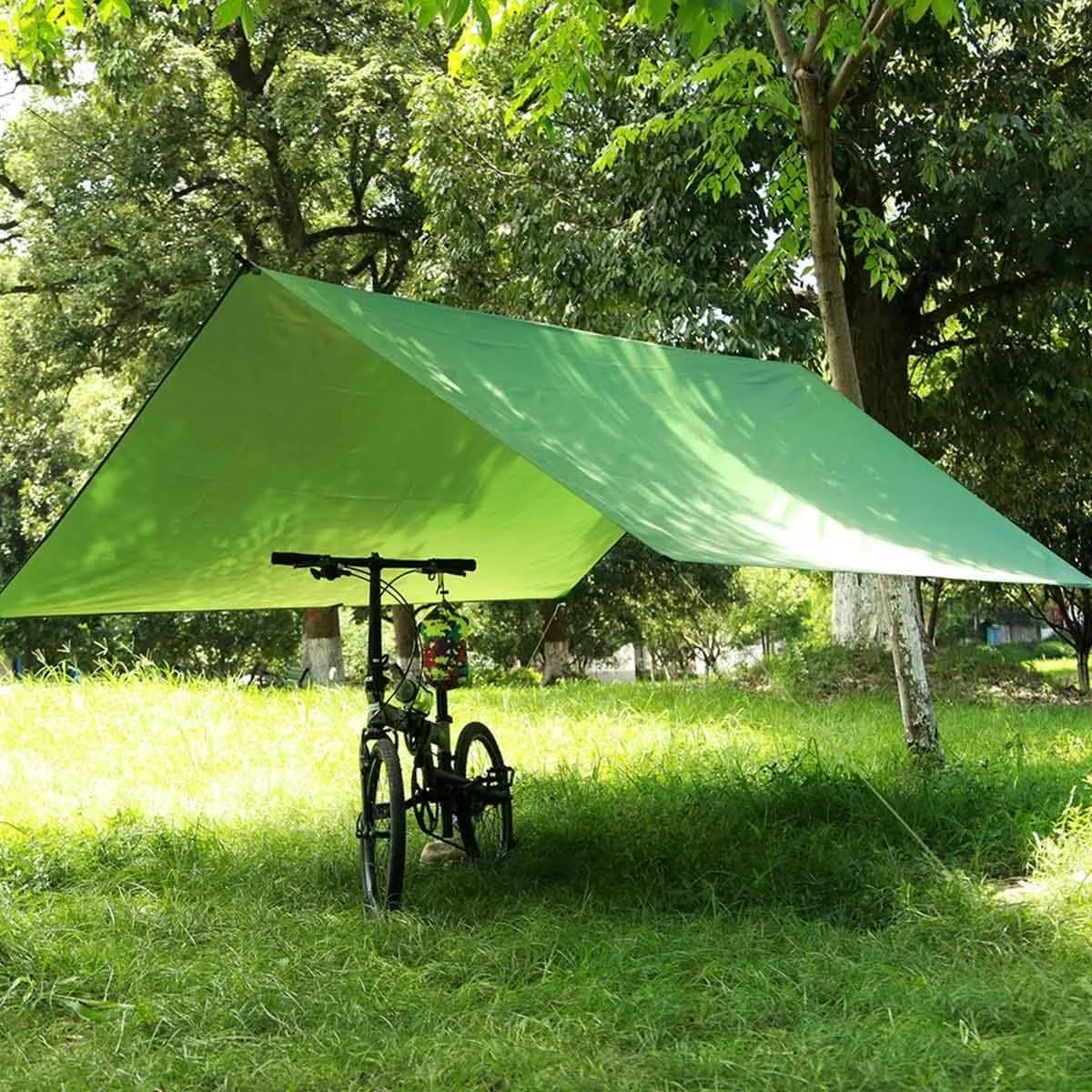 HOTRA Camping Tent Plane Tarp for Hammock Waterproof Lightweight Compact Tent Pick Picnic Cover Hammock Reuser (Color : Green, Size : 3 * 3m)