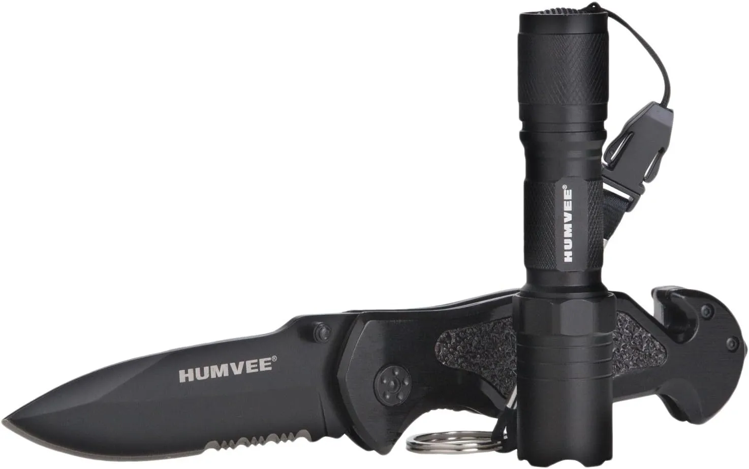 Humvee HMV-KC-ER1 Black Emergency Rescue Knife & Light Combo