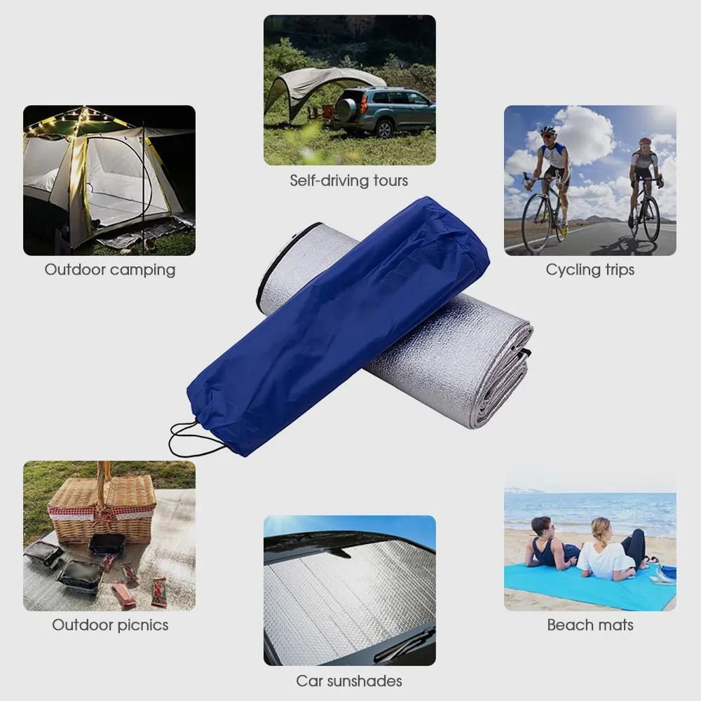 HXBER Ultralight Waterproof Camping Mat Picnic Blanket Beach Mattress Sleeping Pad Aluminum Foil EVA Foam Mat Tent Sleeping Mattress, 1m