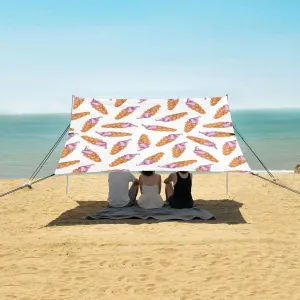 Ice Cream Bubble Waffles Beach Camping Tent Sun Shelter for Whole Family, Beach Shade Canopy with UPF50  UV Protection,Easy Set Up and Carry,Outdoor Shade for Trips, Fishing, Backyard Fun Picn