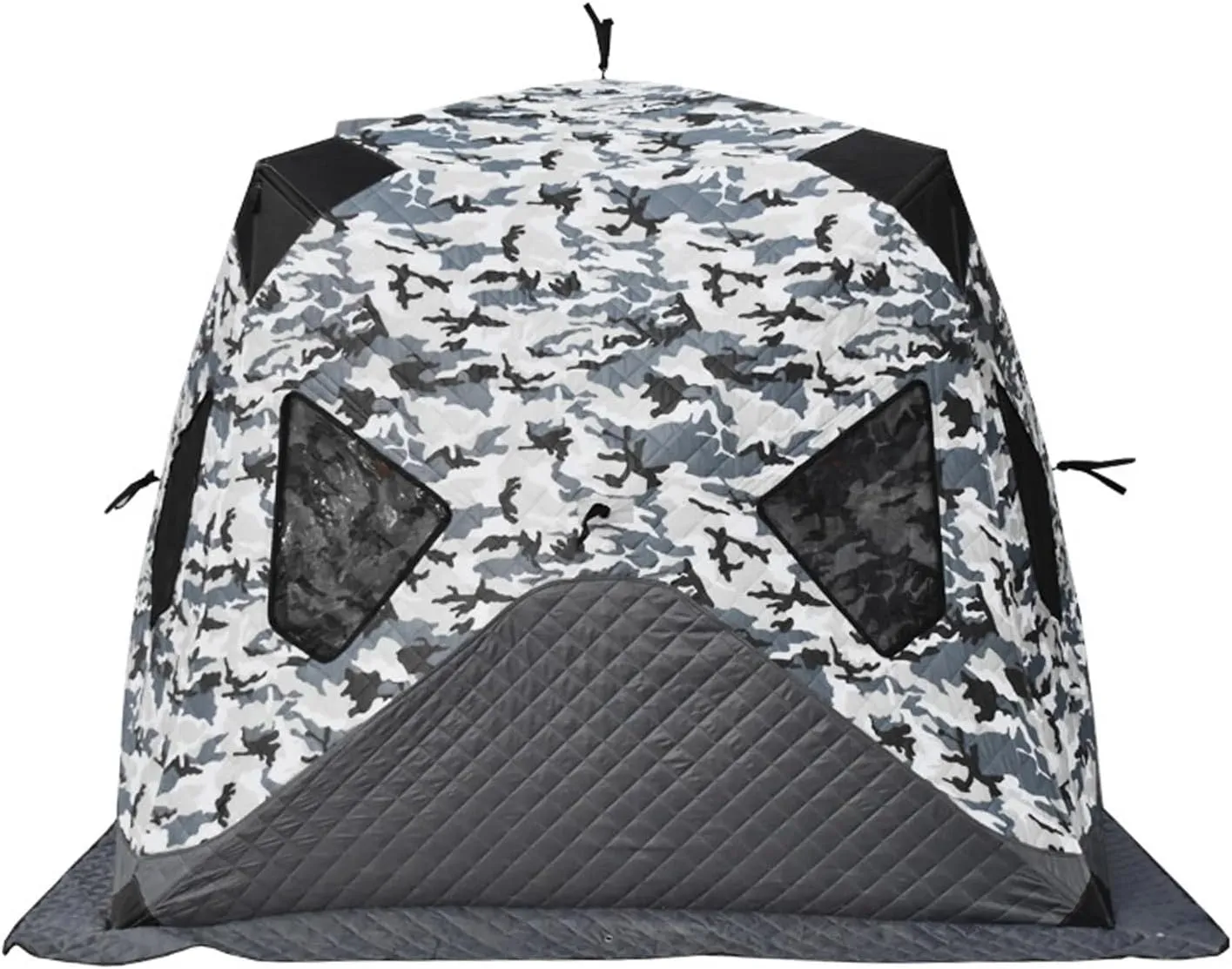 Ice Fishing Shelter, Insulated Ice Fishing Pop-Up Tent for 3-4 Person, Portable Ice Fishing Shanty Large Ice Shack Windproof (Camouflage 200x200x175cm)