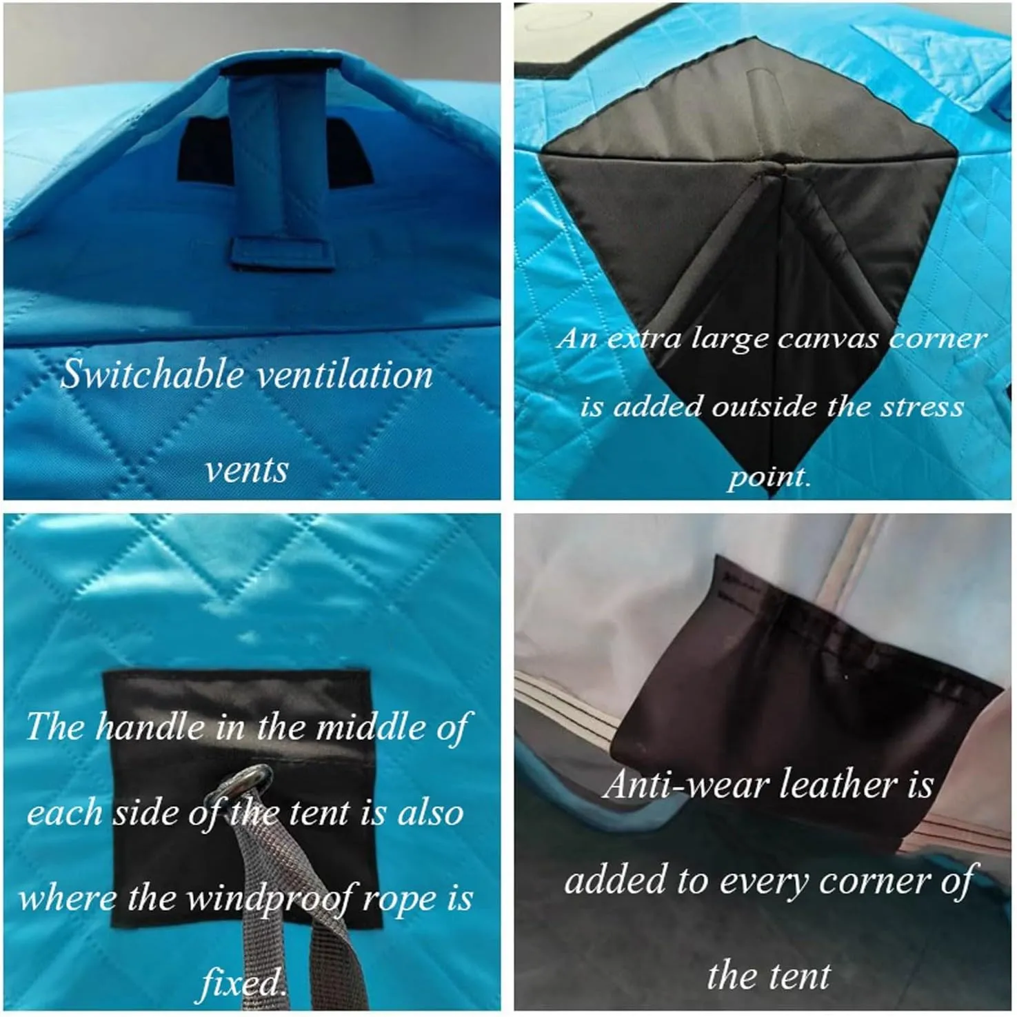ice Fishing Tent ice Fishing shelter Insulated 3-4 Person Portable Quick-Open Hexagonal Warm and Anti-Cold Ice Fishing Tent with Chimney(Color:3)