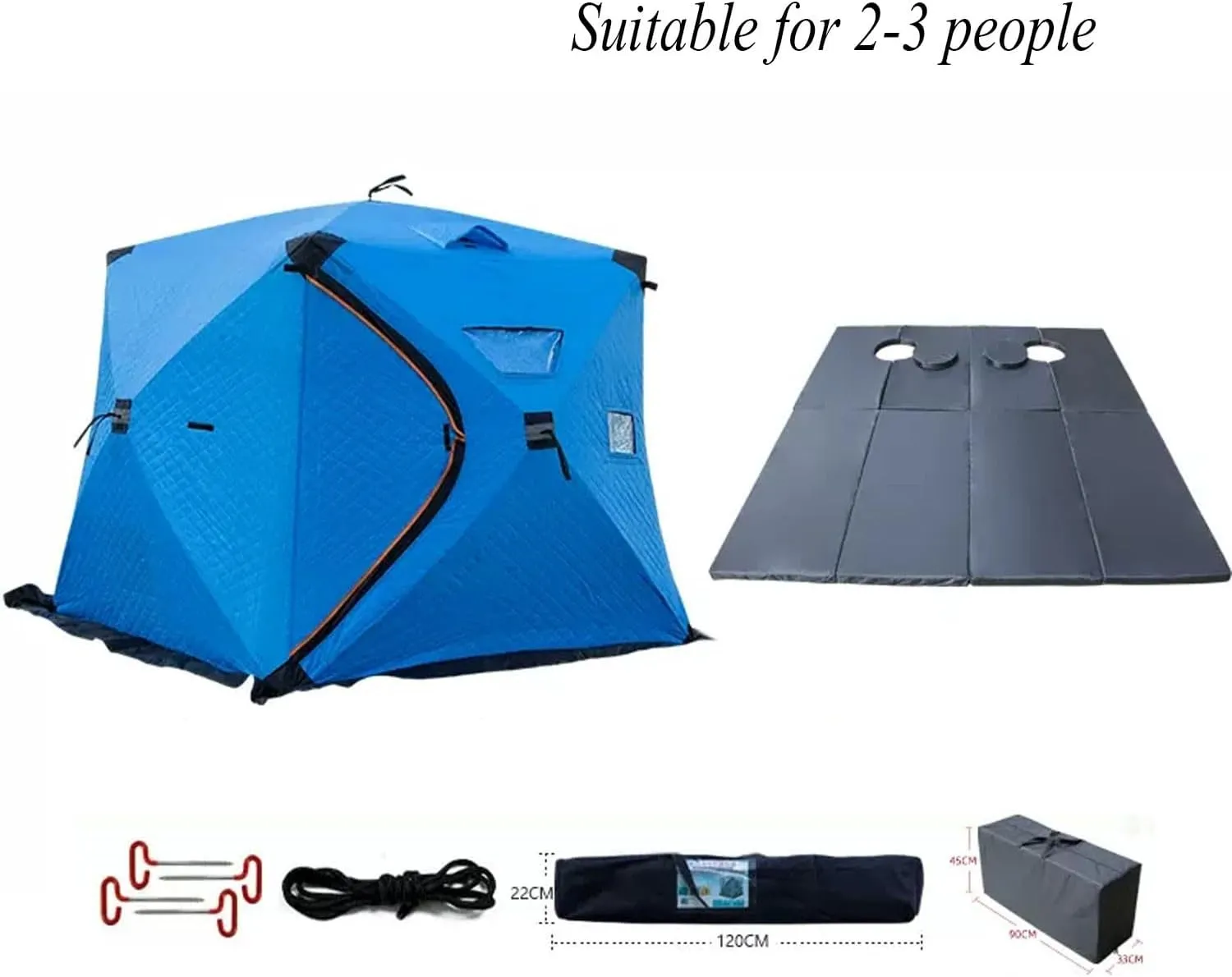 ice Fishing Tent ice Fishing shelter Insulated Cotton Windproof and Cold-Proof Ice Fishing Tent, Winter Outdoor Equipment(Color:2)