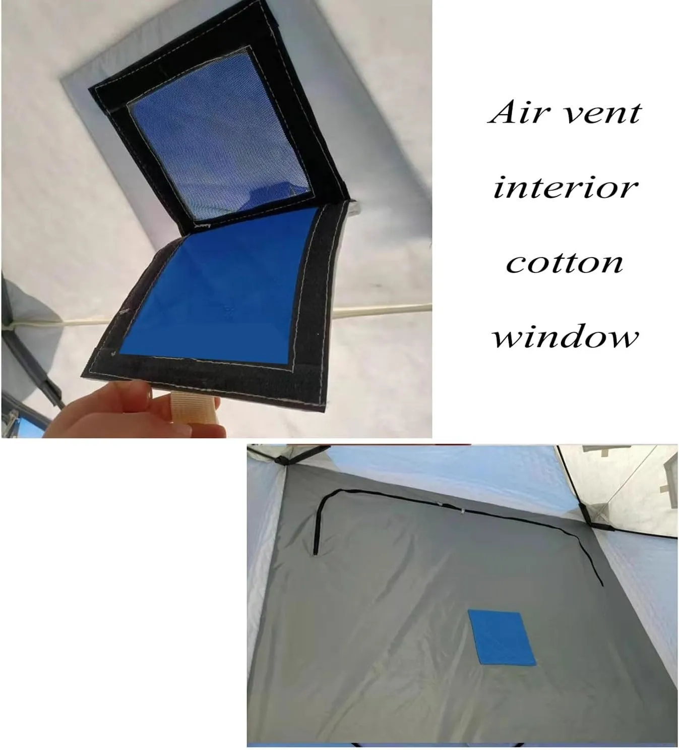 ice Fishing Tent ice Fishing shelter Insulated Hexagonal Winter Fishing Tent, Thickened to Keep Warm, Cold and Rainproof, with Firewood Heater and Chimney Opening(Color:1)