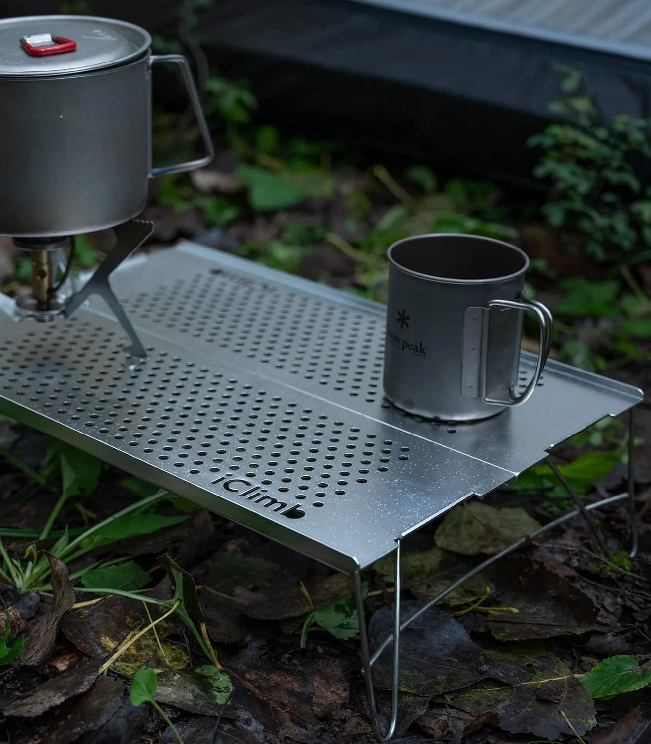 iClimb Mini Solo Folding Table Ultralight Compact for Backpacking Camping Hiking Beach Picnic (Gunmetal, S)