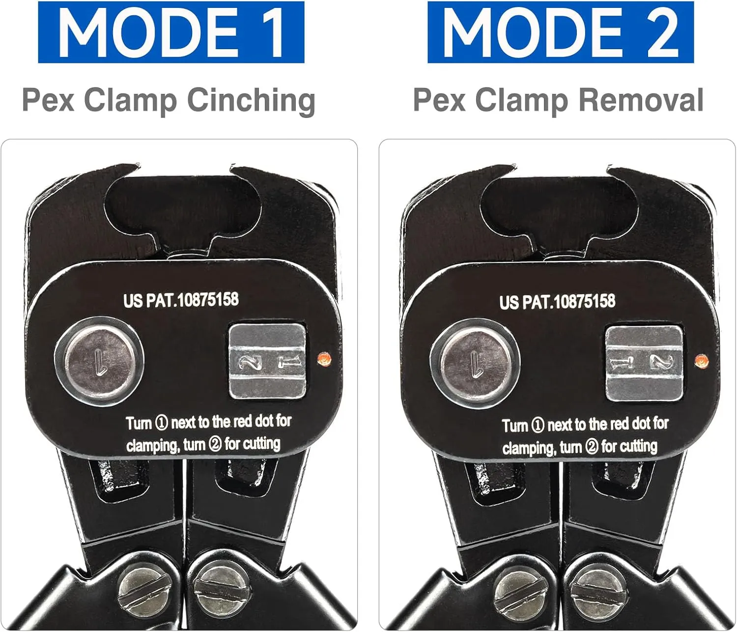 iCrimp PEX Clamp Tool Kit for 3/8-in, 1/2-in, 3/4-in, 1-in PEX Clamp Cinch & Removal, c/w 1/2''(20 Pack) and 3/4''(10 Pack) PEX Clamp Rings, PEX Tubing Cutter
