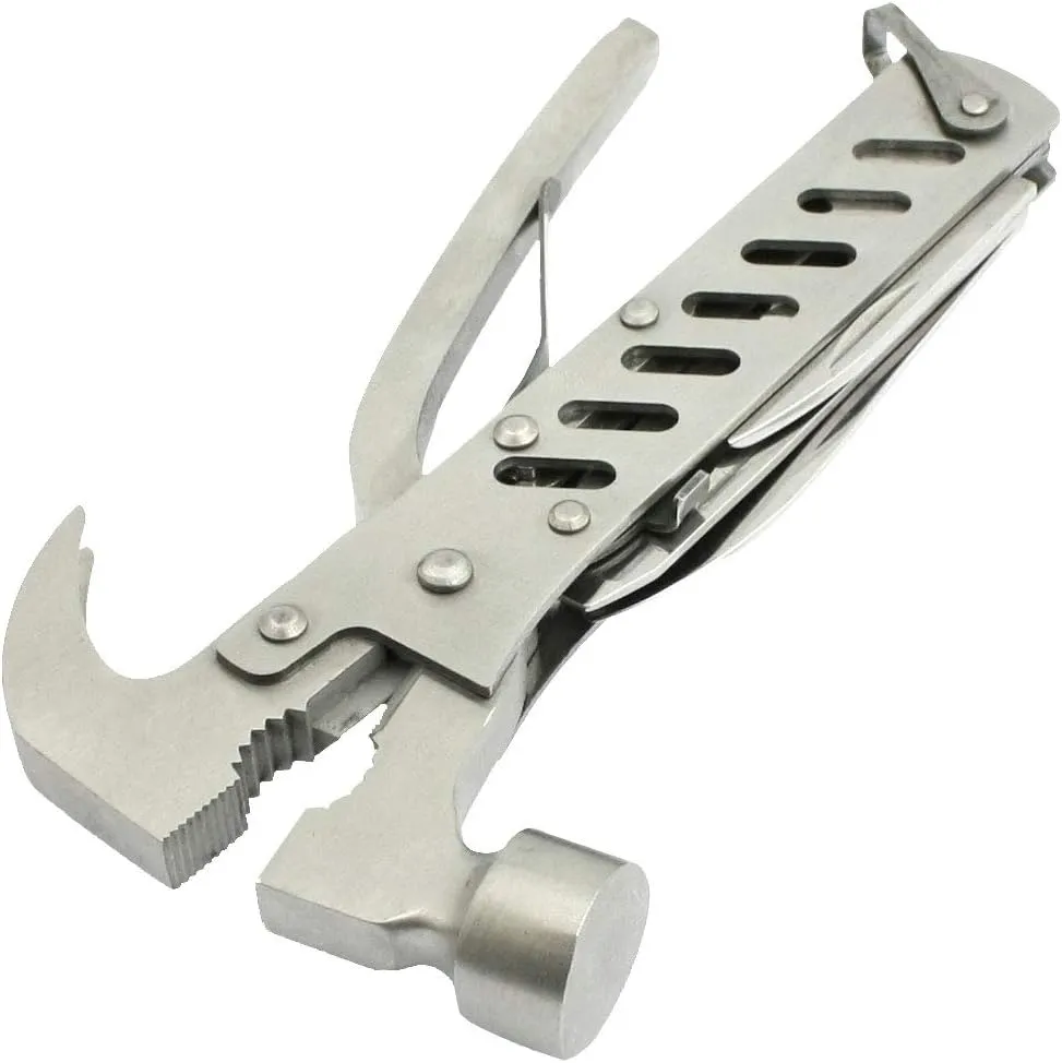 IIVVERR Camping Emergency Multifunction Screwdriver Cutter Saw Blade Hammer Tool 7 in 1 (Herramienta de emergencia Martillo multifunción Destornillador Cortador Cuchilla Martillo 7 en 1