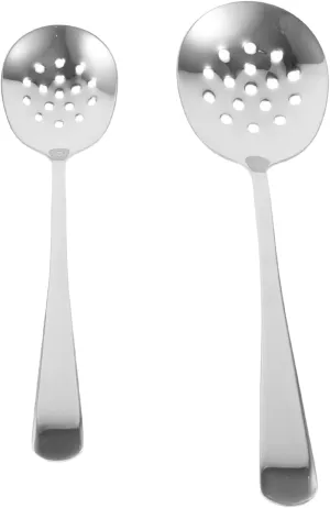 IMIKEYA 2pcs Slotted Spoons Stainless Steel Dinner Serving Spoons Metal Skimmer