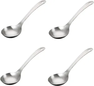 IMIKEYA 4pcs Convenient Soup Spoon Rice Spoon Stainless Steel for Serving Soup Porridge Kitchen Tool