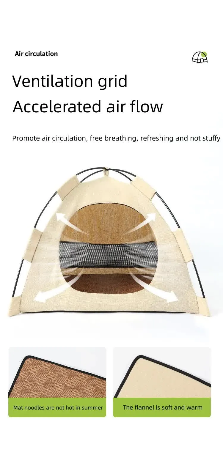 Impeccable House,Pet Outdoor Size: Small Shelter and Tent 40*40*37cm Power-efficient Dustproof -Windproof  Apricot, Pets, for M Cat
