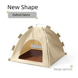 Impeccable House,Pet Outdoor Size: Small Shelter and Tent 40*40*37cm Power-efficient Dustproof -Windproof  Apricot, Pets, for M Cat