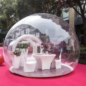 Inflatable Bubble Camping Tent 10ft Commercial Grade Outdoor Clear Dome Camping Cabin Bubble Tent with Air Blower for DIY Outdoor Family Backyard Camping Stargazing