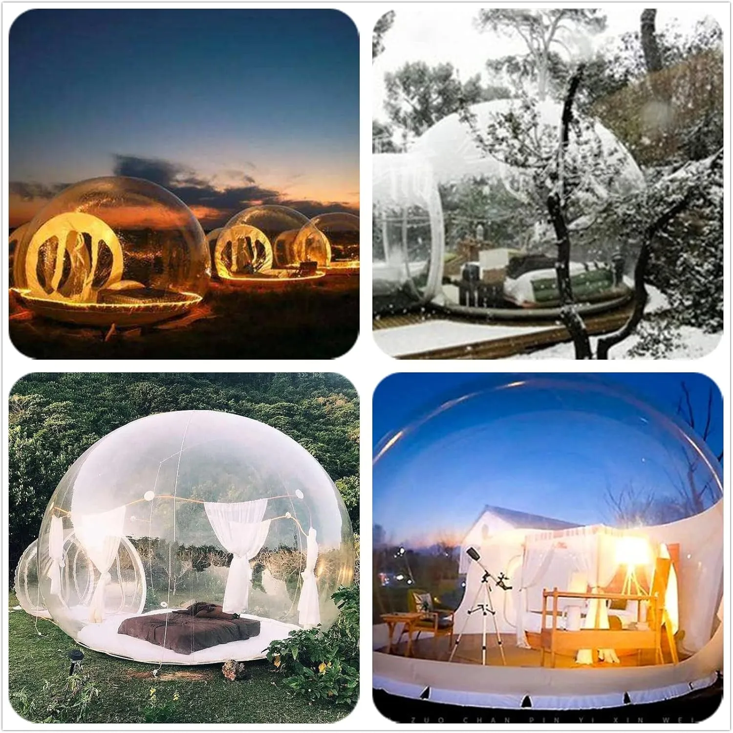 Inflatable Bubble Camping Tent 10ft Commercial Grade Outdoor Clear Dome Camping Cabin Bubble Tent with Air Blower for DIY Outdoor Family Backyard Camping Stargazing