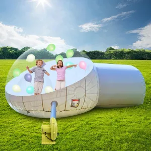 Inflatable Bubble House, 4M 2M Parent_Child Clear Tent for Camping, Blow up Dome Tent for Outdoor Stargazing, Music Festival, Family Day Party, Accommodate 4~6 People