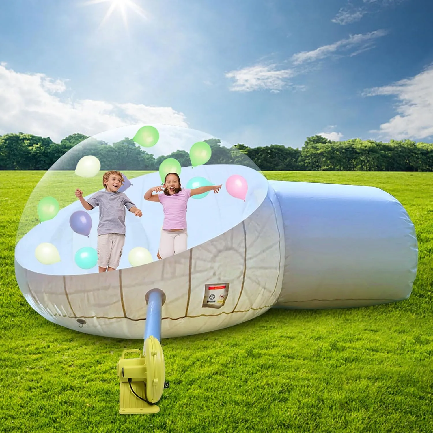 Inflatable Bubble House, 4M 2M Parent_Child Clear Tent for Camping, Blow up Dome Tent for Outdoor Stargazing, Music Festival, Family Day Party, Accommodate 4~6 People