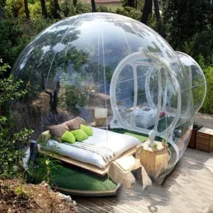 Inflatable Bubble House, Outdoor Camping Transparent Waterproof Tent Inflatable Transparent Luxury Dome, Single Tunnel Tent Windproof and Rainproof