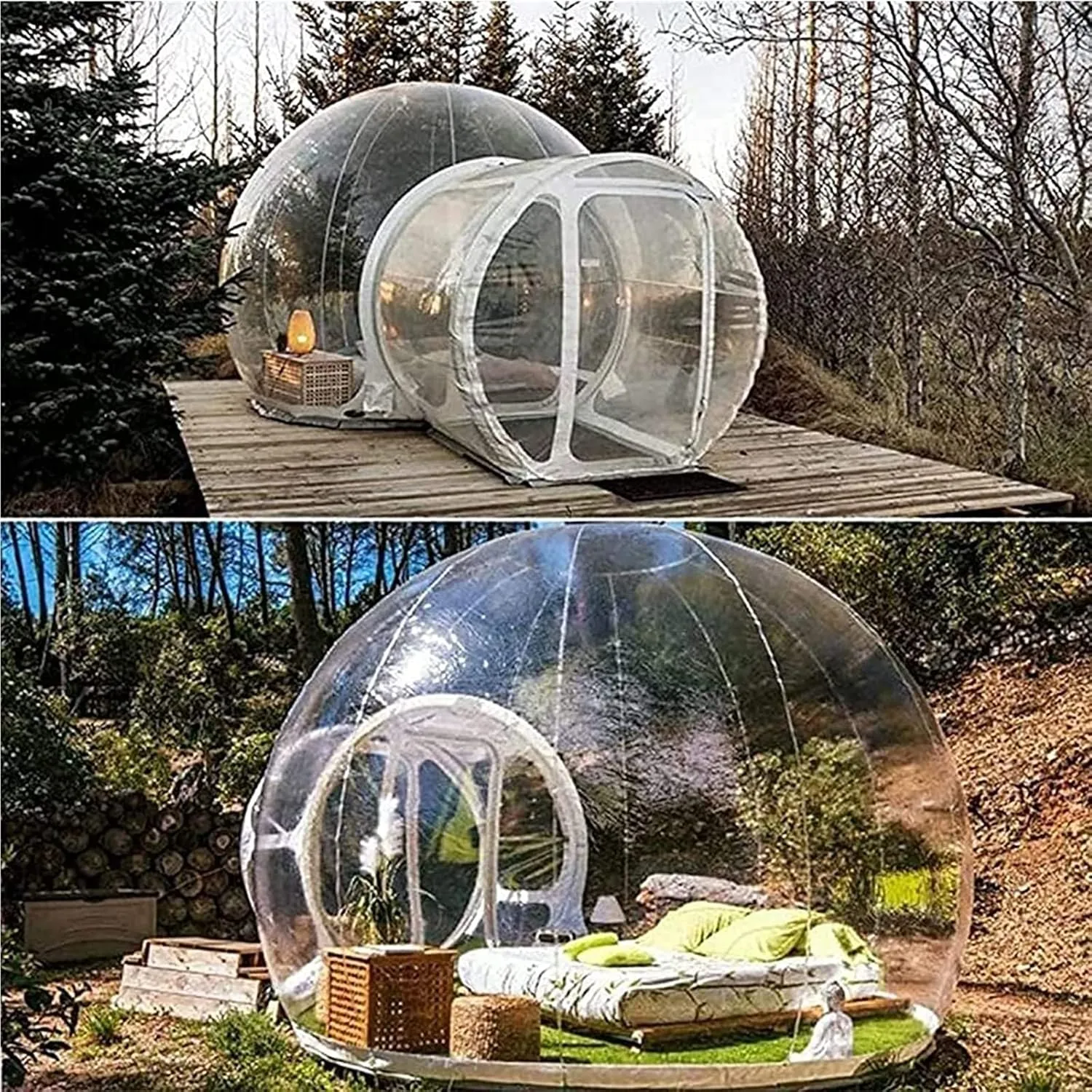 Inflatable Bubble Tent, Outdoor Transparent Starry Sky Bubble House Rainproof and Windproof Camping Privacy Free Tent, with Blower,5m