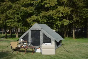Inflatable Camping Tent Easy Setup 4 Season Glamping Tent with High Performance Structure, Portable House, Beige