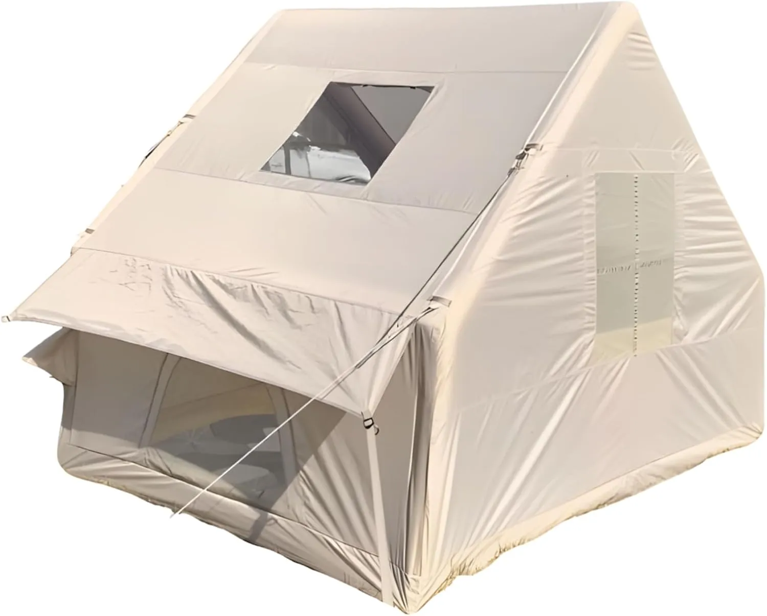Inflatable Tent for Camping, 1-6 Person Blow-Up Air Tent, Easy Setup Waterproof Windproof Cabin Tents, 4 Seasons Family Glamping House, Camping Tents Beige 300cm