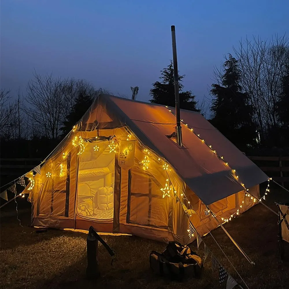 Inflatable Tent with Pump,Family Tent for 4-6 Persons with Stove Jack Hole,4 Season 3000mm Waterproof Windproof Large Air Tent Pop-Up Tents,Quick to Set up