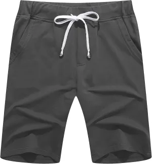 Janmid Men's Casual Shorts Elastic Jogger Gym Active Pocket Shorts