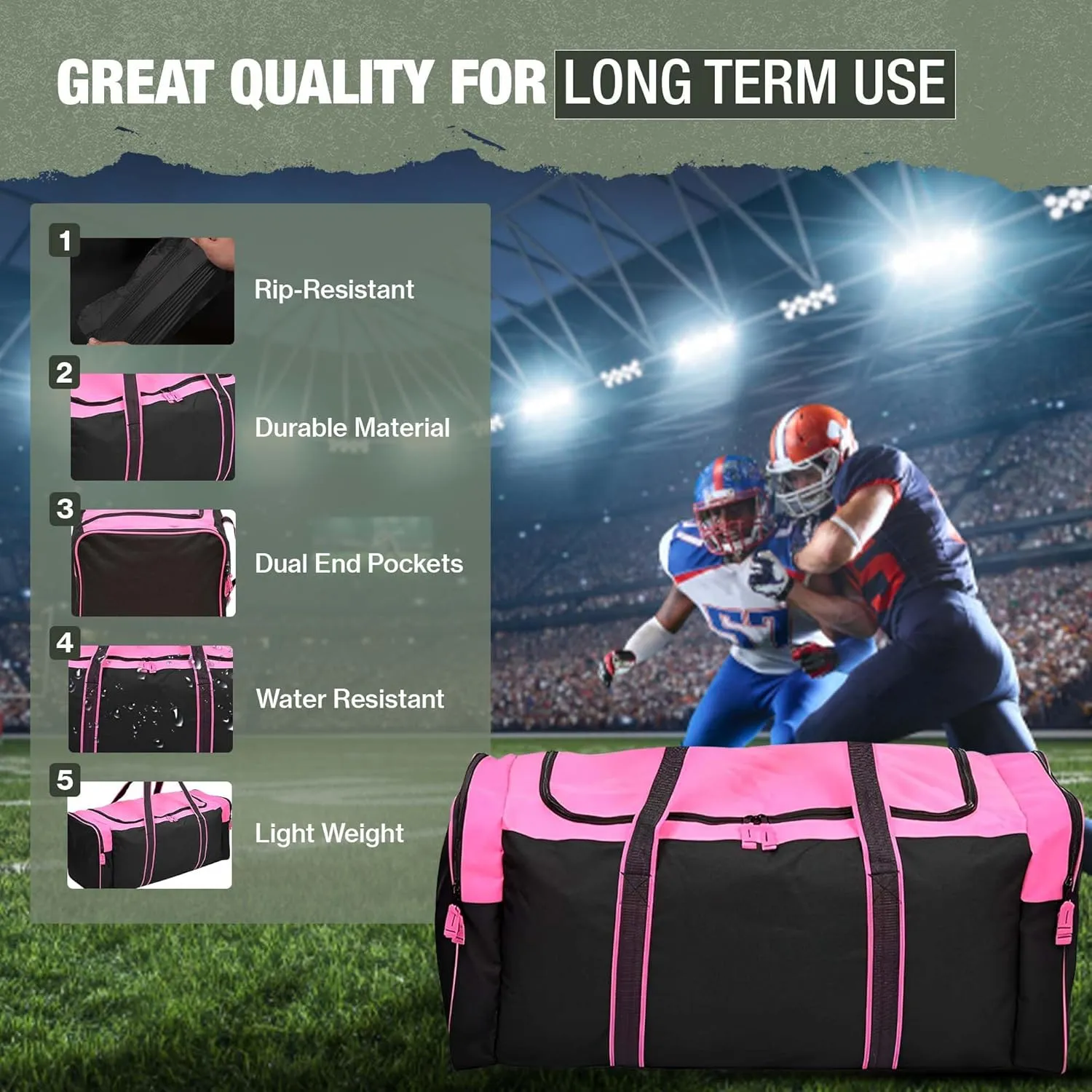 Jetstream Heavy Duty Multi Pocket Durable Sports Gym Equipment Travel Duffel Bag