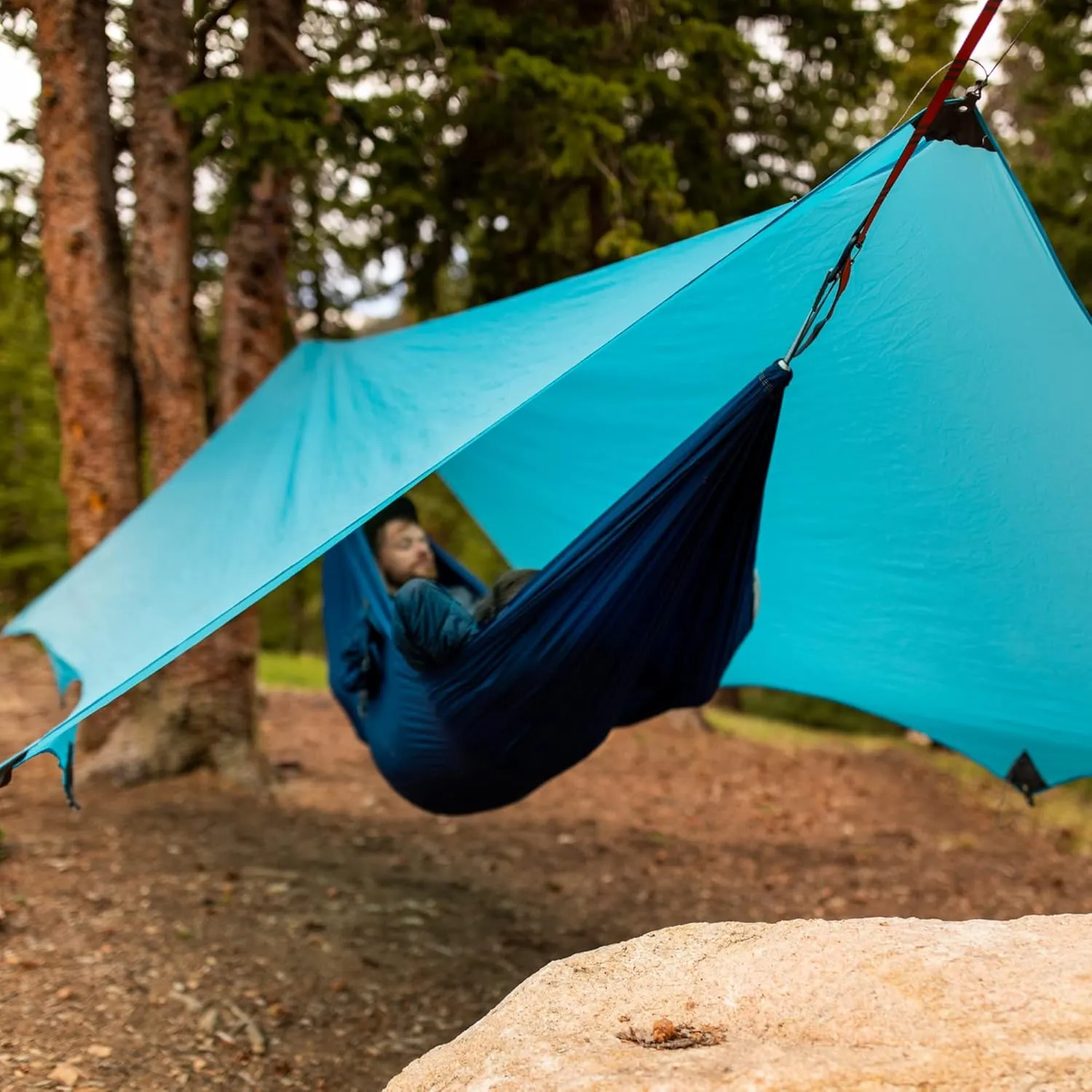 KAMMOK Kuhli Ultralight | Versatile Weather Shelter, (Waterproof, Durable, Portable, Camping Tarp, Hammock Tarp, Rain Cover), Moss Green