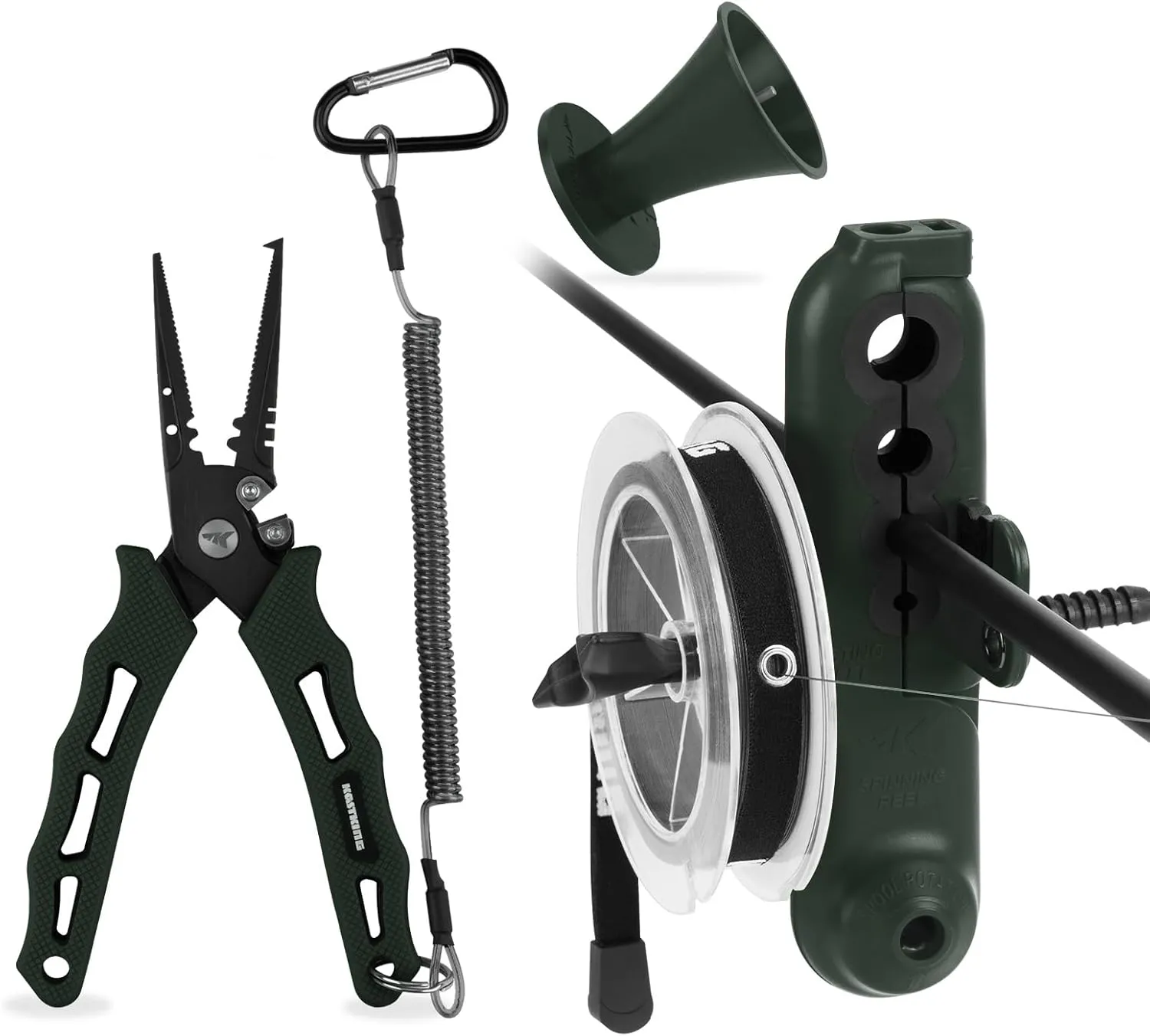 KastKing Radius KutR Fishing Line Spooler, Line Gobbler Line Stripper & 7" Cutthroat Pliers Combo, Multi-Functional Fishing Tool Combo, Corrosion Resistant - for Freshwater & Saltwater Angling