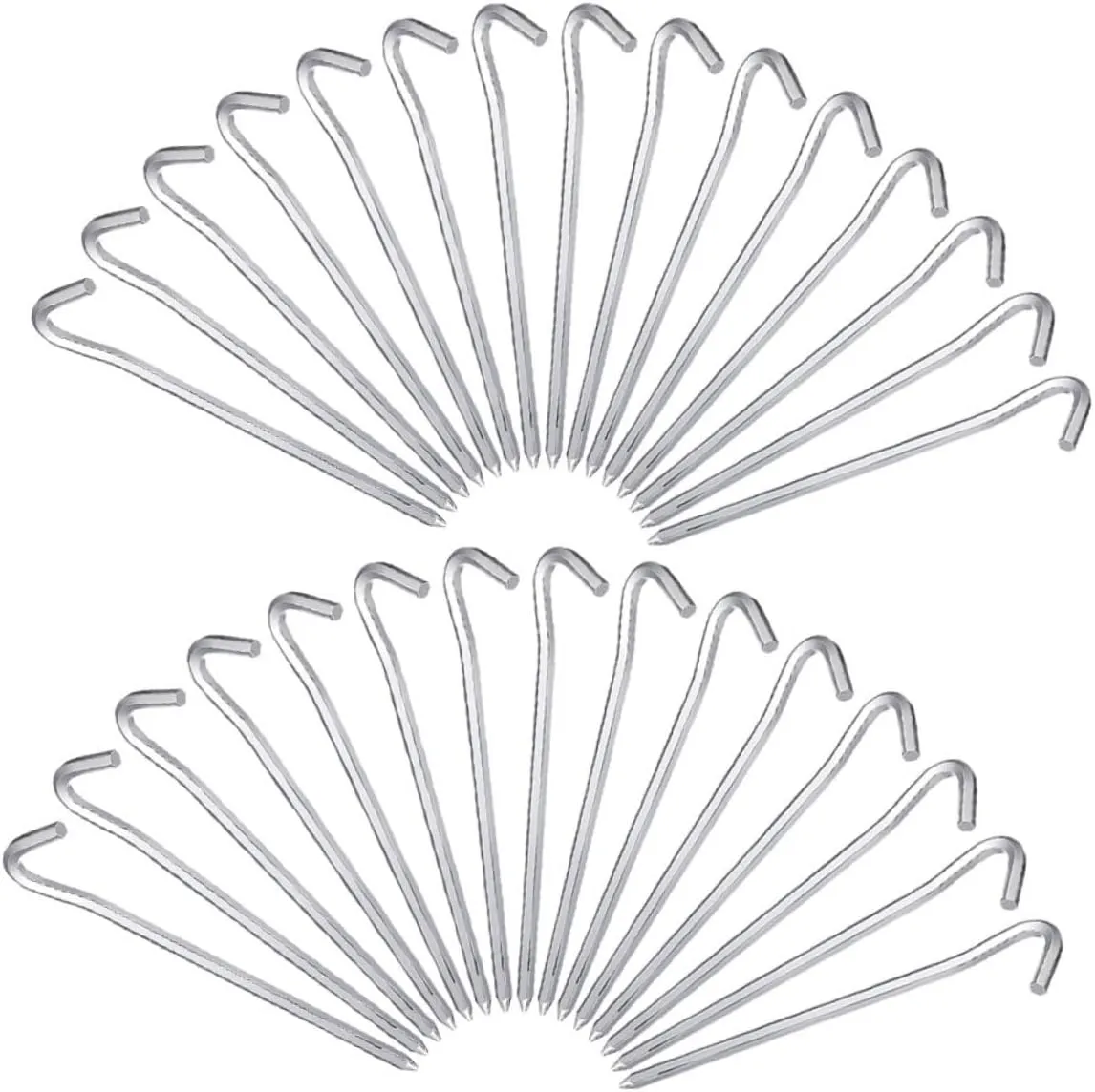KESYOO 30pcs Tent Pegs Spikes Camping Supplies for Tent Camping Earth Anchors Tie Down Stakes Metal Fence Stakes Camping Tent Accessories Straw Blanket Stakes Aluminum Alloy Silver