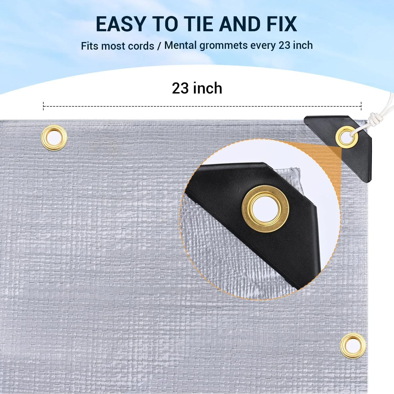 Keten Tarps Heavy Duty Waterproof 10X10 Feet, Extra Thick 16 Mil, Tear & Fade Resistant, 100% UV Blocking, Outdoor Tarp with Reinforced Grommets for Roof, Camping, Patio, Pool, Boat(Silver/Black)