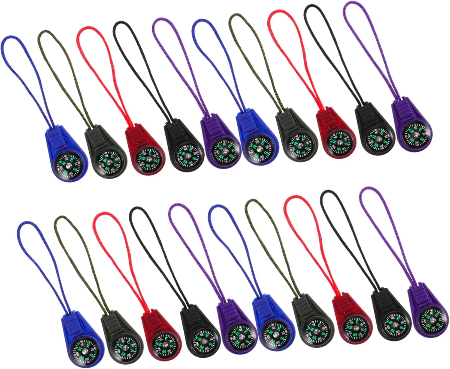 KICHOUSE Portable Outdoor Compass Lanyard 50pcs Stylish Plastic Camping Compasses for Hiking Boys and Girls and Travel
