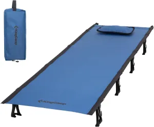 KingCamp Camping Cot, Folding Portable Heavy Duty Ultralight Cots for Adults Camping Tent Hiking Backpacking Mountaineering Travel Indoor Outdoor Indoor Base Camp with Pillow, Support 265 Lbs