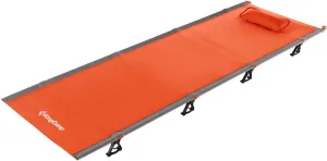KingCamp Camping Cot, Folding Portable Heavy Duty Ultralight Cots for Adults Camping Tent Hiking Backpacking Mountaineering Travel Indoor Outdoor Indoor Base Camp with Pillow, Support 265 Lbs