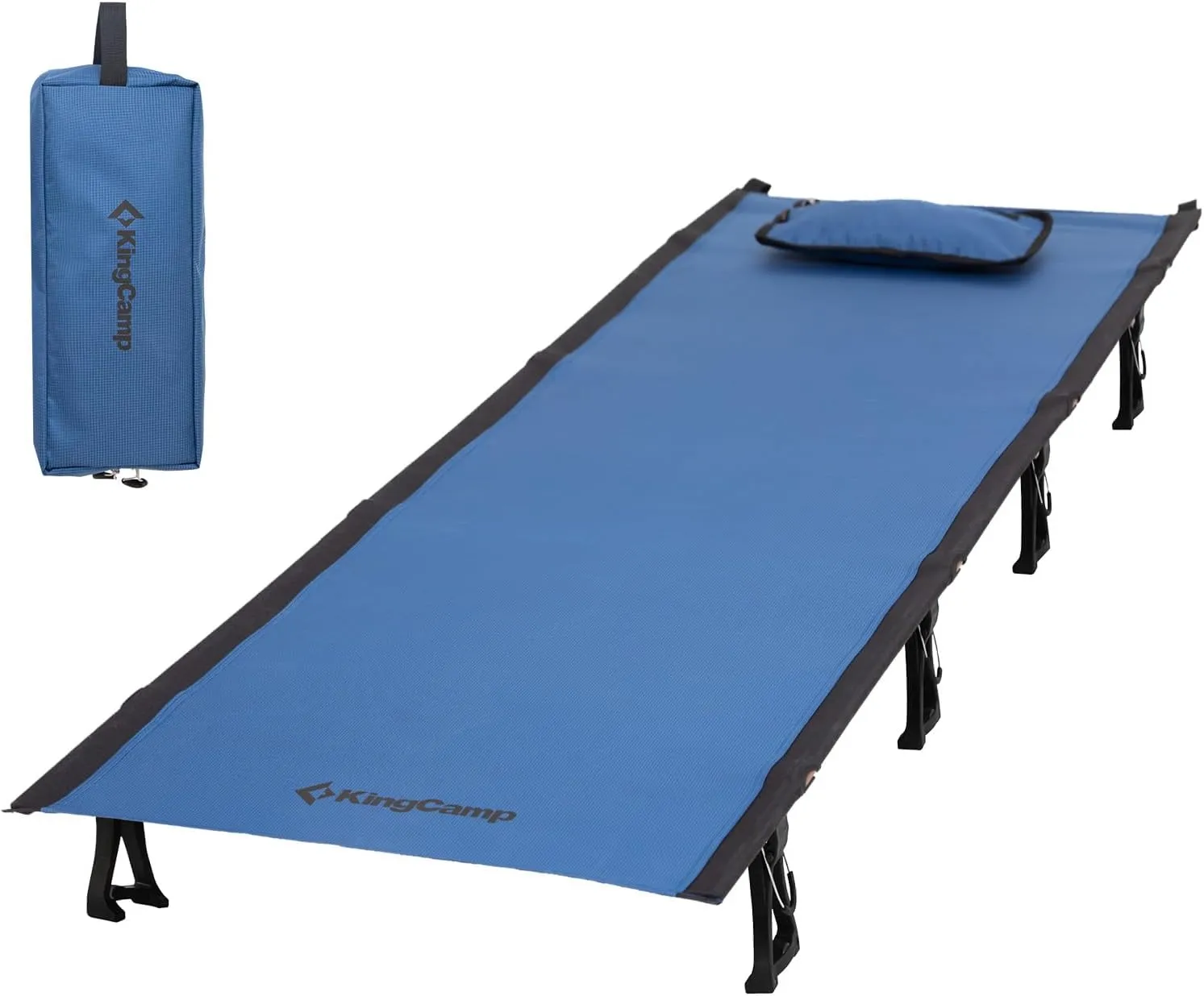 KingCamp Camping Cot, Folding Portable Heavy Duty Ultralight Cots for Adults Camping Tent Hiking Backpacking Mountaineering Travel Indoor Outdoor Indoor Base Camp with Pillow, Support 265 Lbs